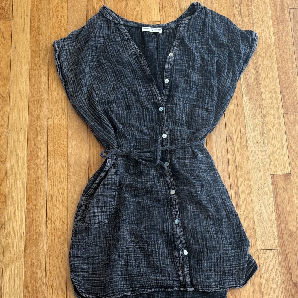 Electric & Rose gauze dress with pockets